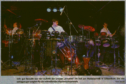 Die vier Schlagzeuger sorgten fÃ¼r ein mitreiÃŸendes Rhythmusfeuerwerk.